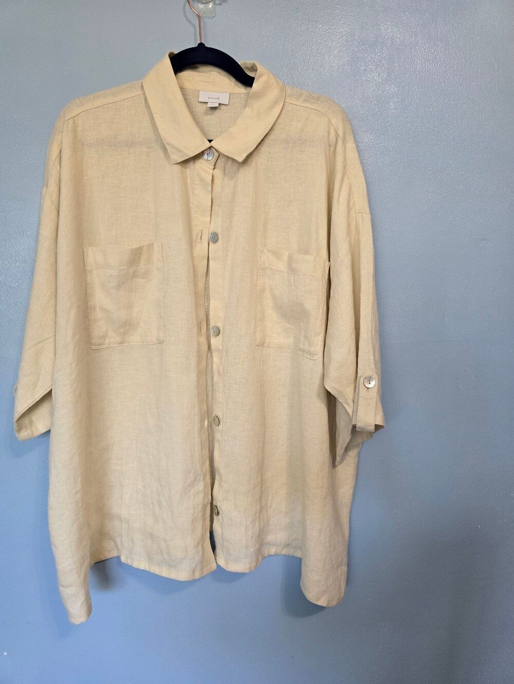 J.Jill Purejill Linen Blend Tunic Blouse Size 2X